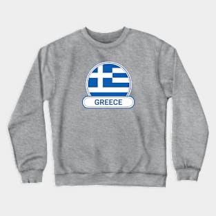 Greece Country Badge - Greece Flag Crewneck Sweatshirt